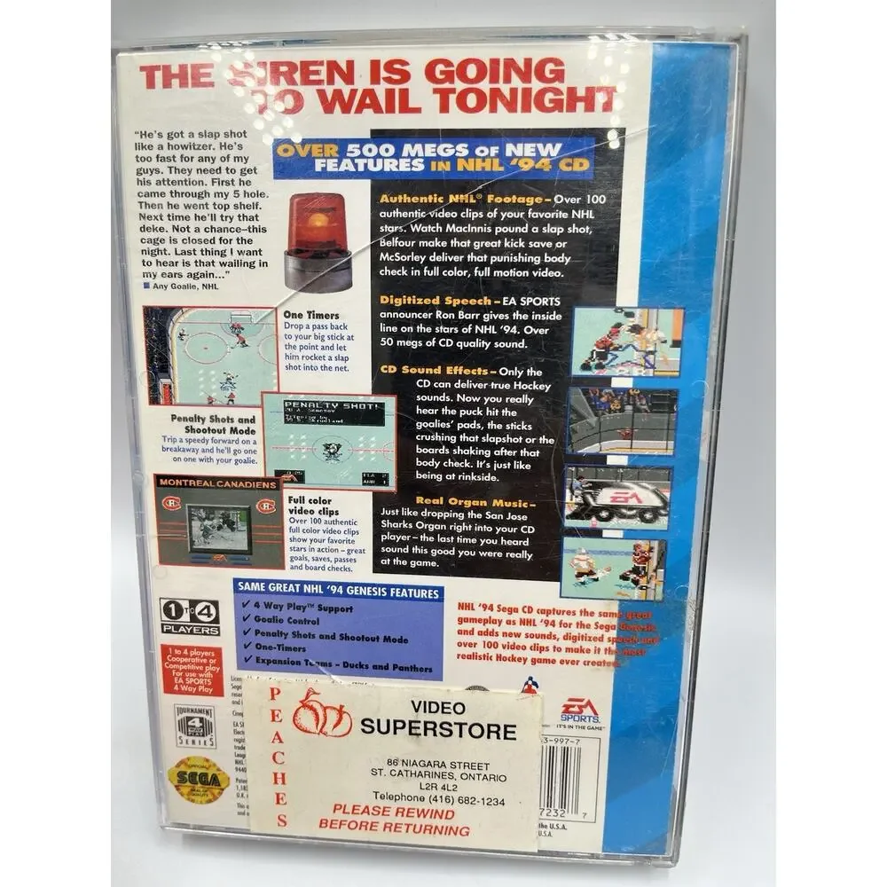 NHL '94 (Sega CD, 1993) EA Sports Hockey Game Complete CIB Authentic